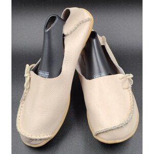 Duoyangjiasha Casual Beige Slip-On Leather Driving Loafers Women's 44 (10.5 US)